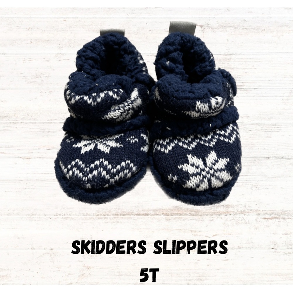 Skidders Gripped Boys Slippers Navy Blue Super Soft